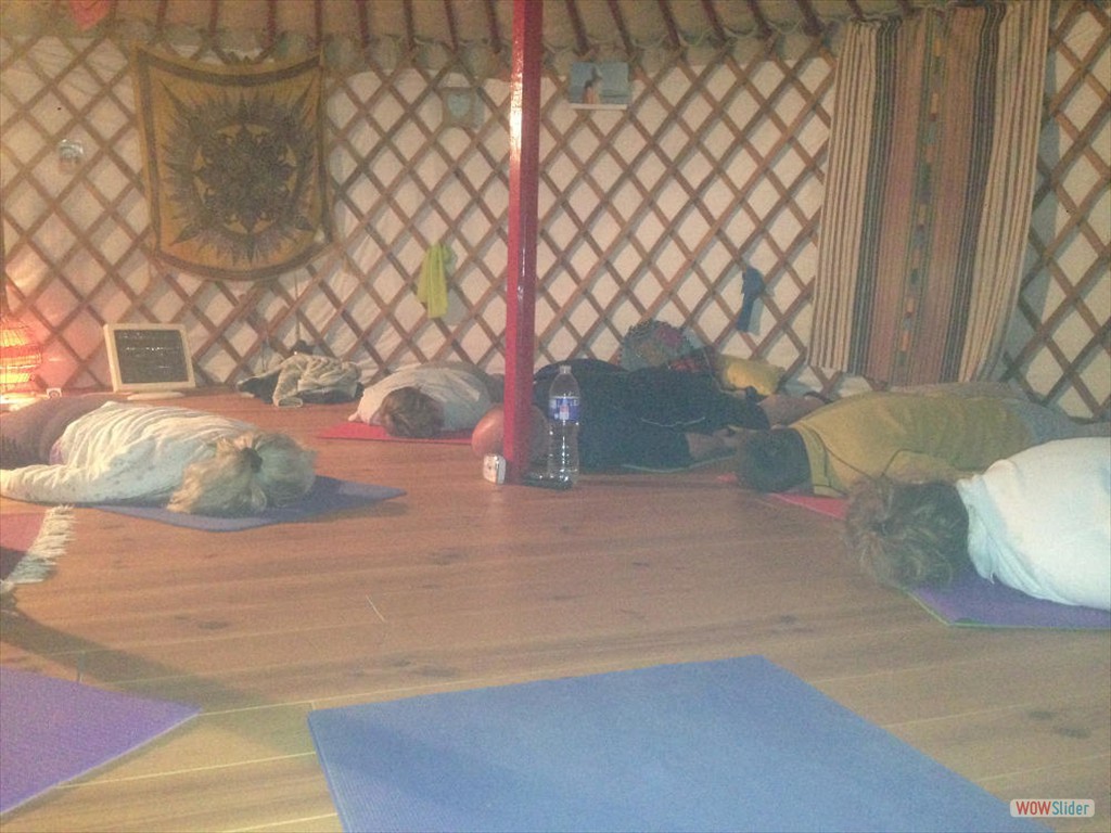 Yoga in the yurt